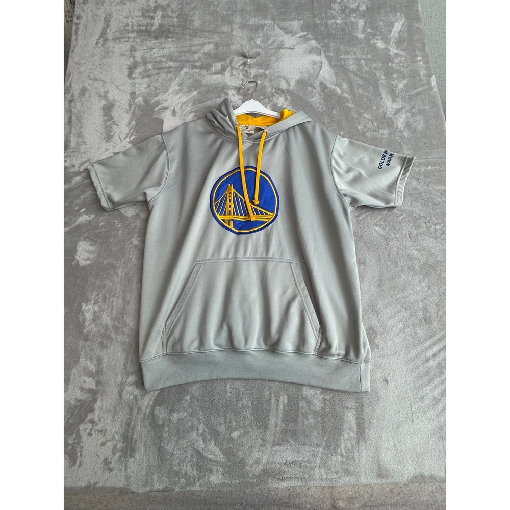 Fanatics Golden State Warriors Mens XL Grey Short Sleeve Pullover Hoodie NBA